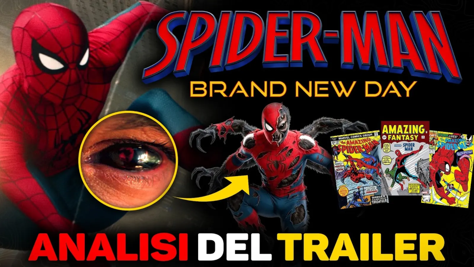 Thumbnail di un video di analisi del trailer di Spider-Man Brand New Day